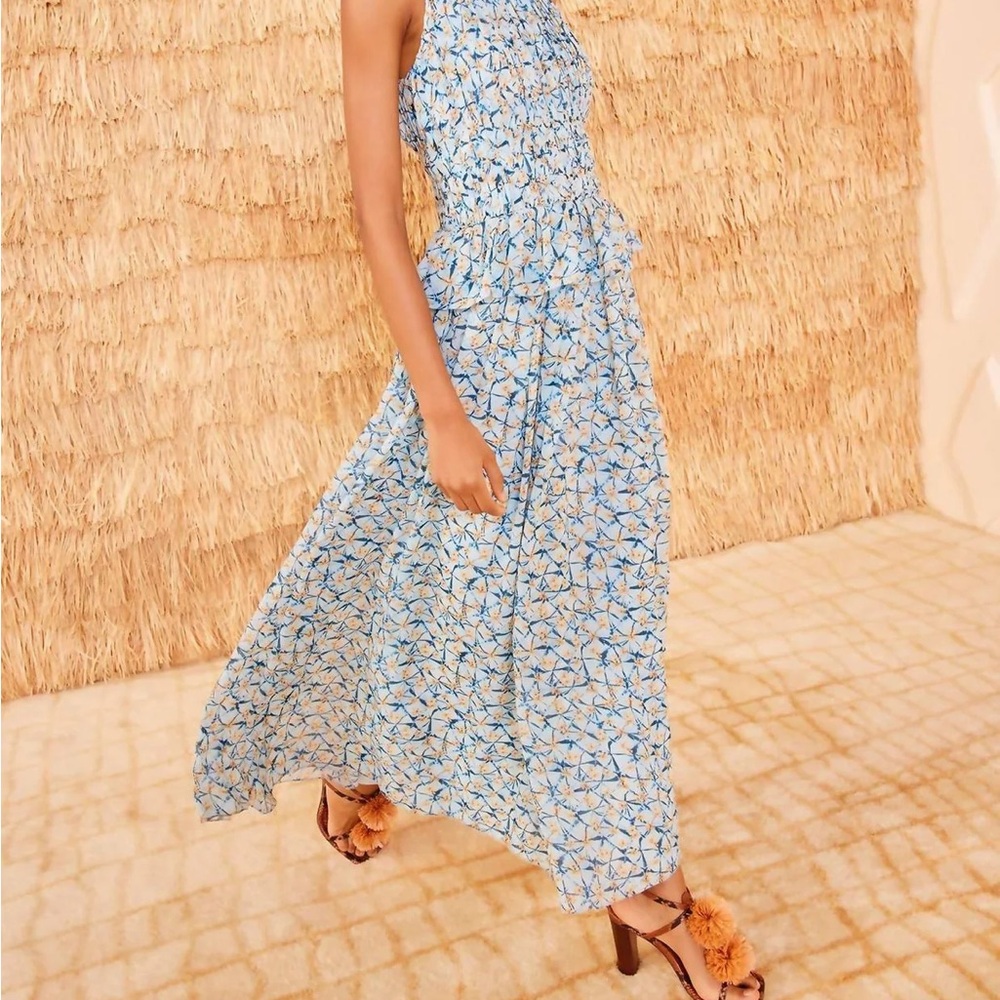 Ulla johnson ADELINE Floral Blue Maxi Dress SIZE 2